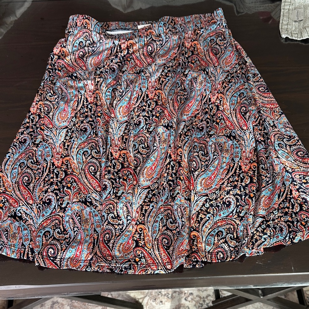 Gilli Vibrant Paisley Skirt in Black, Blue, and Pink